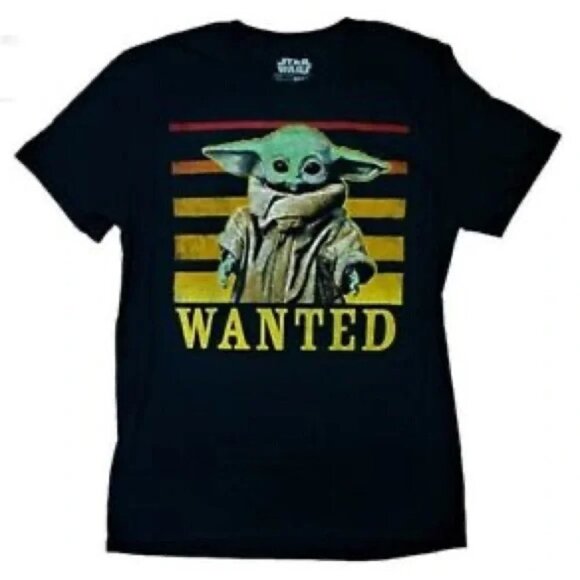 ❤️ 🆕 STAR WARS baby Yoda Child Mandalorian Wanted Graphic tee size small - Picture 1 of 3